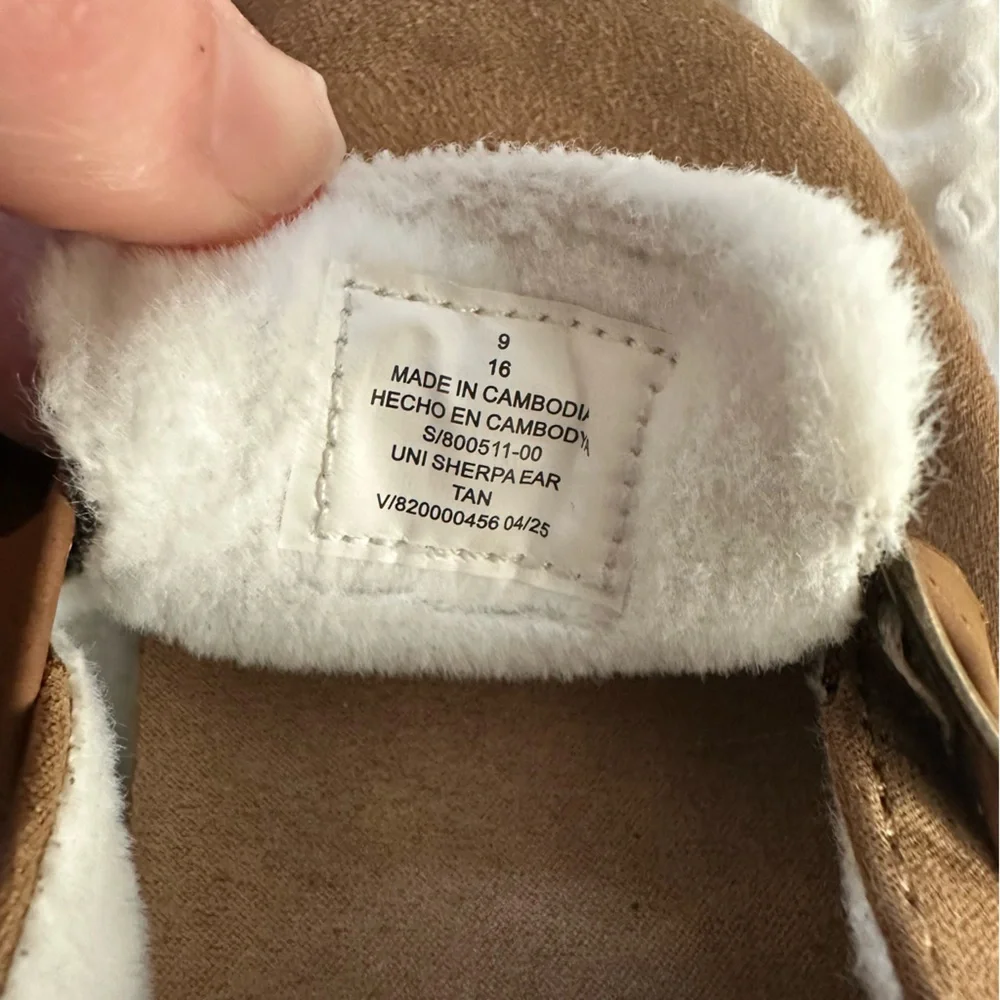 Kids Brown Suede Slip-On Shoes with Shearling Lining